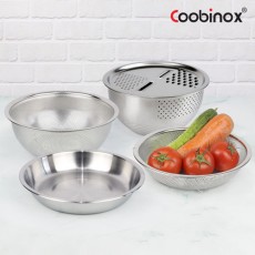 [쿠비녹스] 아트웨어 쌀함박 높은채반 낮은채반 쟁반 채칼 5종 세트 CO-73-10