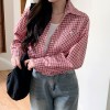 헤누페 이너 일체형 레이어드 밑단 밴딩 체크 셔츠